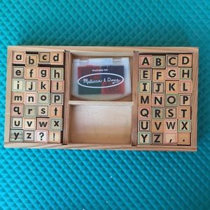 Melissa & Doug Wooden Alphabetic Stamp Set
